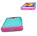 Galaxy Core Prime Case, Style4U Studded Rhinestone Crystal Bling Hybrid Armor Case Cover for Samsung Galaxy Core Prime G360 with 1 Style4U Stylus [Teal/Hot Pink]