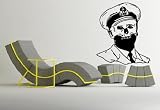 Cool Scary Human Skull Officer Design Wall Mural Vinyl Decal Sticker M230