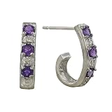 10K White Gold Amethyst and Diamond