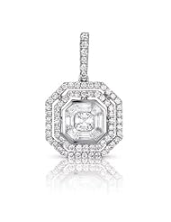 14K White Gold 0.78cttw Round Diamond Pendant