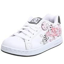 DC Little Kid/Big Kid Pixie 3 Sneaker,White/Battleship,6 M US Big Kid