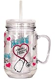 Spoontiques Nurse Mason Jar, Pink
