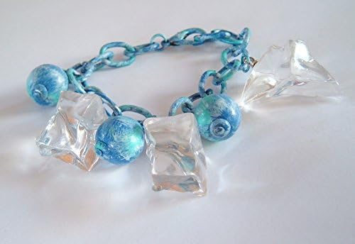 Boho Chic Upcycled vintage Lucite chunky dangle bracelet Bohemian Jewelry