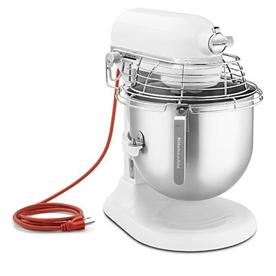 KitchenAid KSMC895WH 8-Qt Commercial Bowl-Lift Stand Mixer with Bowl Guard, White