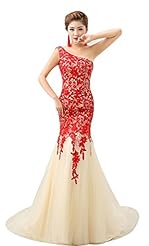  Mermaid One Shoulder Organza/Satin Lace  Ball Gown Bandage Dress/Evening Dress/Bridesmaid Dress/Prom Dress/Party Dress/Wedding Dress 