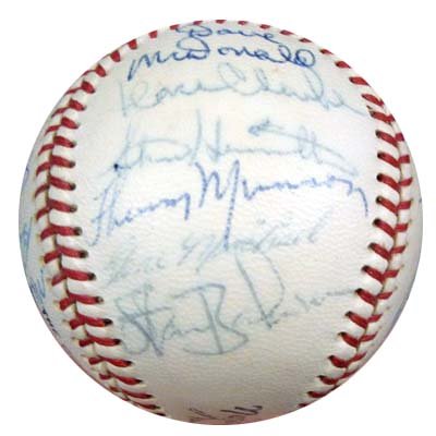 1969 New York Yankees Team Signed (19 Signatures) Autographed NL Baseball Thurman Munson Rookie Signature PSA/DNA #I96373