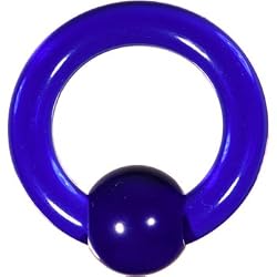 6 Gauge Dark Blue Acrylic Ball Captive Ring