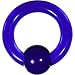 6 Gauge Dark Blue Acrylic Ball Captive Ring