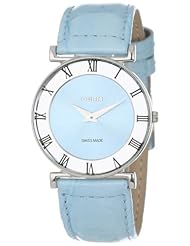 Jowissa Womens J2.014.M Roma Pastell Turquoise Leather Sunray Roman Numerals Watch
