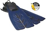 Aeris Velocity Duo Split Scuba Diving Open Heel Adjustable Fins (Blue Medium/Large men 7.5-10 women 8.5-11)