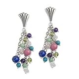 Gemstone Bead Variety Chandelier Sterling Earrings