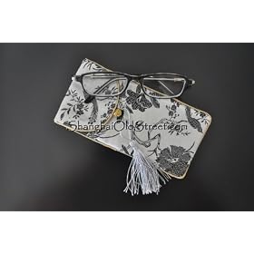 Click here to buy Beautiful Silk Brocade Eyeglass Sunglass Pouch Glasses Protect Bag - Birds Design by Shanghai Old Street.