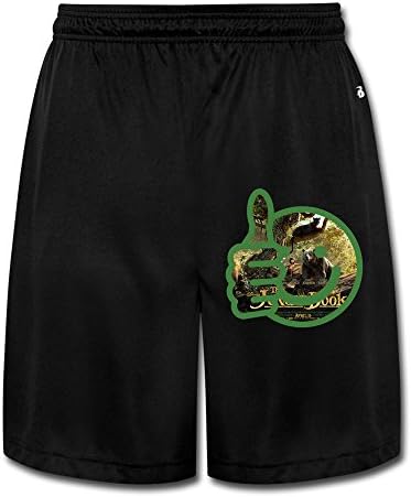 Men's Geek Good Book Movie Short Running Pants Black Size L