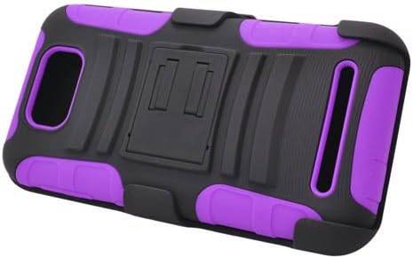 Windowcell for BLU Studio 5.5 D610a - Heavy Duty Armor Style 2 Case w/ Holster (Black/purple Am2h)
