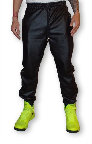 Leather Jogger Pants by Black DIAMOND, Men's - Zippered Pockets & Elastic Cuffs