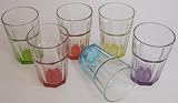 Produkt-Bild: Caipirinha Caipi Gl&auml;ser Longdrink Glas Cocktail Gl&auml;ser Bunt 6 St&uuml;ck Set