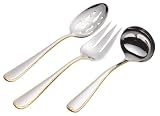 Gorham Golden Ribbon Edge 3-Piece Stainless Steel Hostess Set