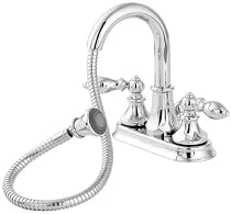 Price Pfister 548E0BC Catalina Double-Handle Centerset Lavatory Faucet with Pull-Down Spout Sprayer and Pop-Up, Chrome