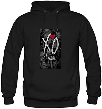 RHUAN women's Crew Neck Cotton Singer The Weeknd XO Black Hoodies M Black