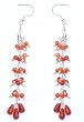 Dangle Earrings Sterling Silver Carnelian Gemstone Jewelry 4.5 inches (erg009)
