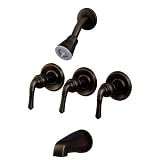 Buy 8 Three-handle Tub and Shower Faucets, Oil Rubbed Bronze, Washerless - Plumb USA... by Plumb