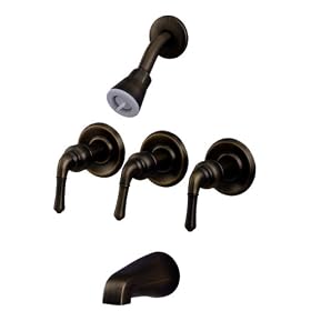 Buy 8 Three-handle Tub and Shower Faucets, Oil Rubbed Bronze, Washerless - Plumb USA... by Plumb now!
