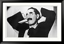 Groucho Marx (Julius Marx) American Comedian with His Characteristic Cigar and Painted-On Moustache Framed Photographic Poster Print, 45x32