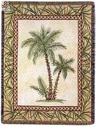 Paradise Palms Palm Tree Trees Cotton Tapestry Throw Blanket