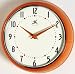 Retro Orange Metal 9.50" Wall Clock