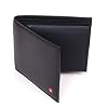 Alpine Swiss Men's Leather Bifold Wallet with Flip Up ID Window - Removable - Black Comes in a Gift Bag