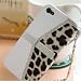 iPhone 4G Shiny Leopard Mirror Surface Purse Style Hard Case/Cover/Protector with chain(White)