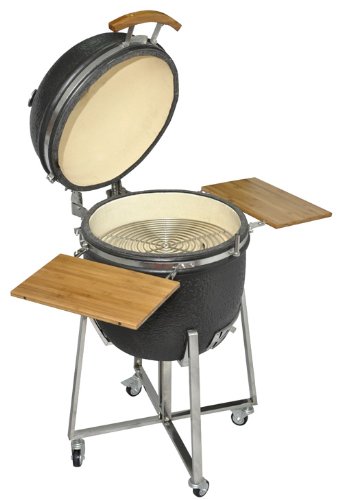Barbecue fumoir céramique Kamado gros oeuf cuisson jusqu'à 1000 degré °C 4 roulettes