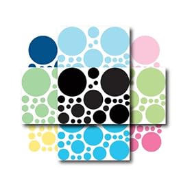 Instant Murals 225 Polka Dots Wall Transfer Stickers - Multi Colored