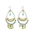 Multicolor Beaded Earrings - Goldtone