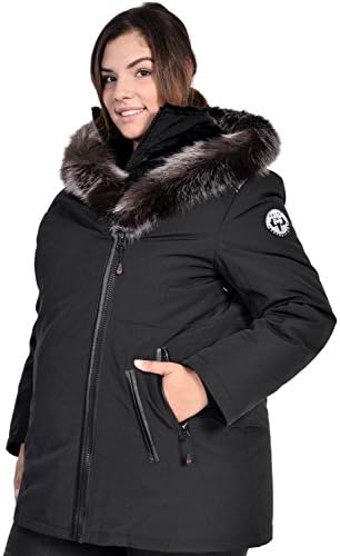 Arctic Expedition Women's Lightweight Fashion Down Winter Coat with Plus Sizes Black 2X