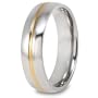 Chisel 14K Gold Plated Grooved Polished Titanium Ring (6.0 mm) - Sizes 5-13