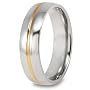14K Gold Plated Grooved Polished Titanium Ring (6.0 mm) - Sizes 5-13