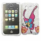 HTC Desire HD/Inspire Butterfly and Flowers Crystal Diamond/Rhinestone/Blin ....