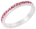 Sterling Silver Eternity Band, w/ October Birthstone, Pink Tourmaline Crystals, 1/8" (3mm) wide
