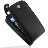 PDair Leather Case for Nokia Lumia 710 - Flip Top Type (Black/Red Stitchings)