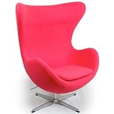 Egg Chair, Pink Boucle Cashmere Wool