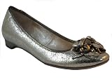 Women's Italian Designer Dressy Leather Flat Shoes 15101 Gold