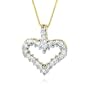 1/2ctw. 14k Yellow Gold Diamond Heart Pendant with 18" Box Chain