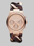 Michael Kors Runway Rose Gold-tone Tortoise Twist Chain Link Ladies Watch MK4269