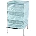 Oriental Furniture LMPKOSSQ-BL Koshi Small Lamp with Pastel Blue in Silver
