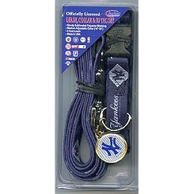 NEW YORK YANKEES DOG COLLAR LEASH ID TAG SET SIZE M