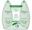 Dove Cool Moisture Body Wash Value Pack, Two 24 oz Body Washes with Free Body Pouf