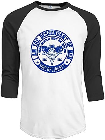 I Am The Descendant Of Men Men 3/4 Sleeve Raglan Tee Black