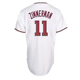 MLB Men's Washington Nationals Ryan Zimmerman White Home Short Sleeve 6 Button Synthetic Replica Baseball Jersey  (White, XX-Large)
