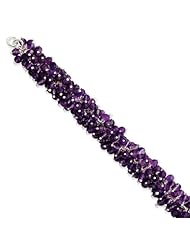Sterling Silver 8inch Amethyst Stone Bracelet